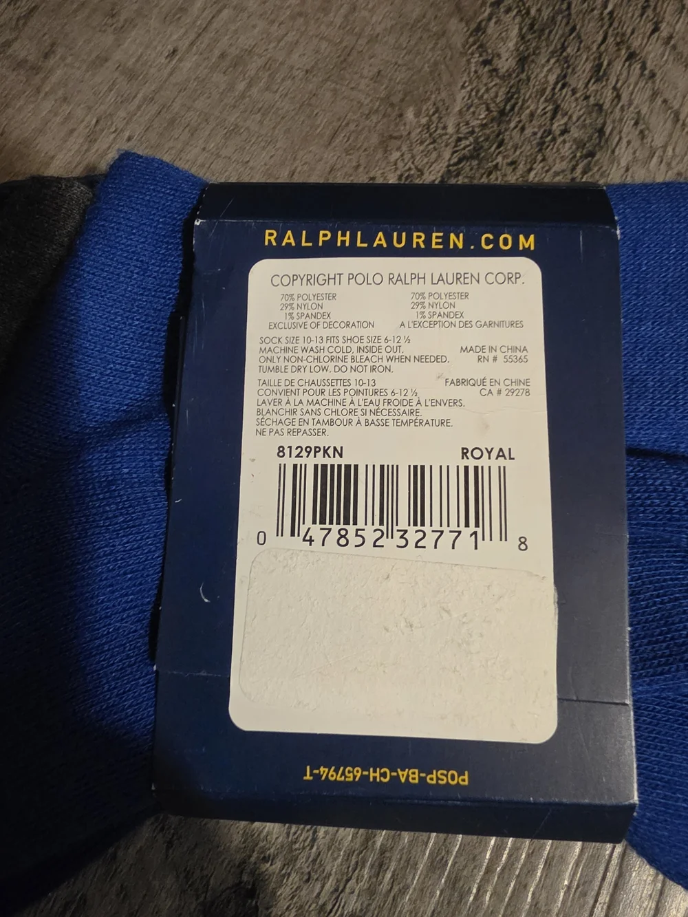 Polo by Ralph Lauren Black & Royal Blue Dress Socks - 3 Pack